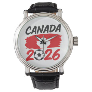 Canada 2026 Soccer Fan Design with Maple Leaf Watch