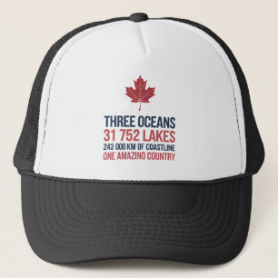 Canada 3 Oceans 31752 Lakes 243000km of coastline Trucker Hat