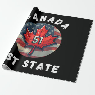 Canada 51st State Funny Canada Fifty First State Wrapping Paper