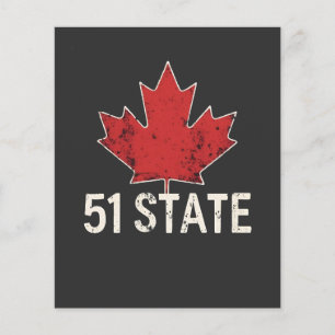 Canada 51st State Trump American and Canadian Flag Flyer