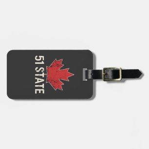 Canada 51st State Trump American and Canadian Flag Luggage Tag