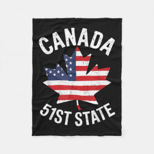 Canada 51st State Usa Flag Canada 51st State Vinta Fleece Blanket