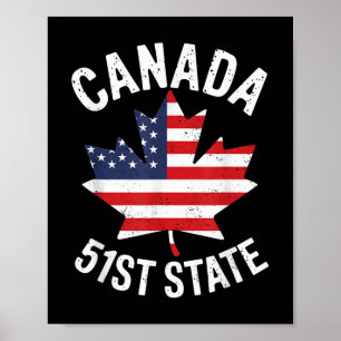 Canada 51st State Usa Flag Canada 51st State Vinta Poster