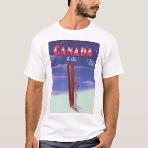 Canada Air mail to ski postcard illustration. T-Shirt