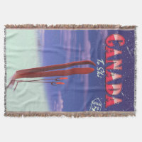 Canada Air mail to ski postcard illustration.