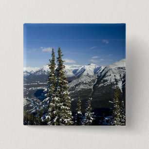 Canada, Alberta, Banff. Views of the Bow Valley 15 Cm Square Badge