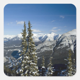 Canada, Alberta, Banff. Views of the Bow Valley Square Sticker
