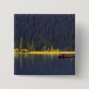 Canada, Alberta, Baniff National Park. Two boys 15 Cm Square Badge