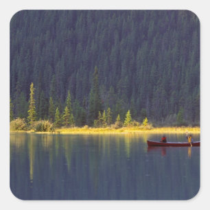 Canada, Alberta, Baniff National Park. Two boys Square Sticker