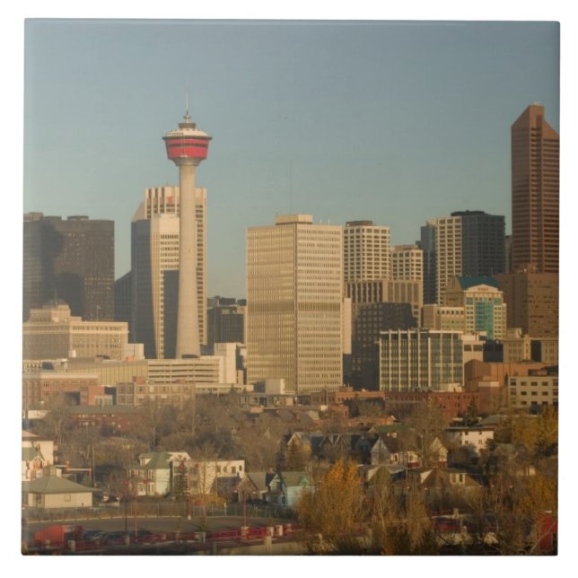 Canada, Alberta, Calgary: City Skyline from 2 Ceramic Tile (Front)