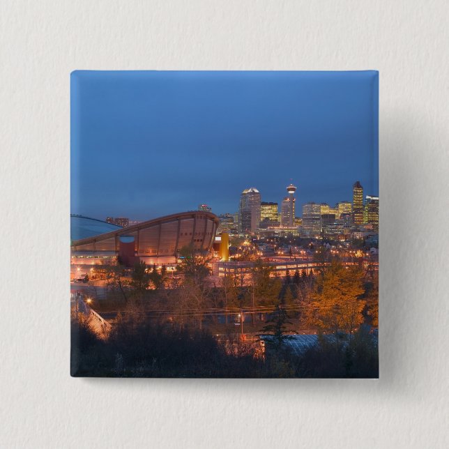Canada, Alberta, Calgary: City Skyline from 4 15 Cm Square Badge (Front)