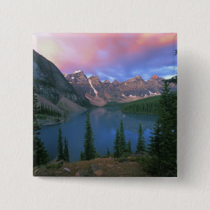 Canada, Alberta, Lake Moraine at Dawn, Banff 15 Cm Square Badge