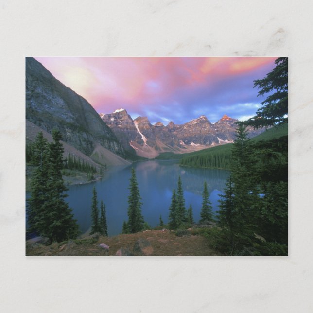 Canada, Alberta, Lake Moraine at Dawn, Banff Postcard (Front)