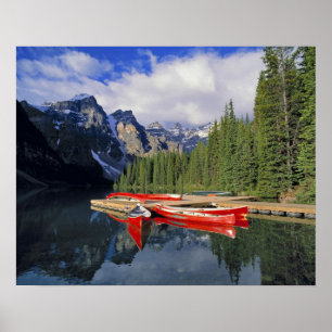 Canada, Alberta, Moraine Lake. The glassy Poster