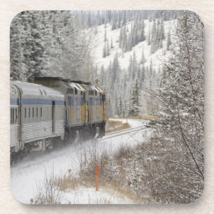 Canada, Alberta. VIA Rail Snow Train between Coaster