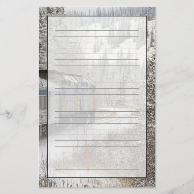 Canada, Alberta. VIA Rail Snow Train between Stationery (Front)