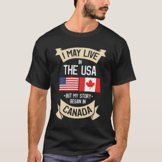 Canada American Flag Usa Canadian Roots Gifts T-Shirt
