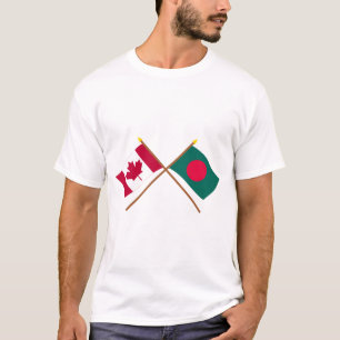 Canada and Bangladesh Crossed Flags T-Shirt
