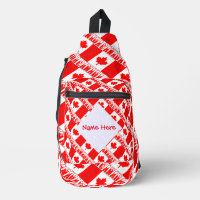 Canada and Canadian Flag Tiled Red Personalisation