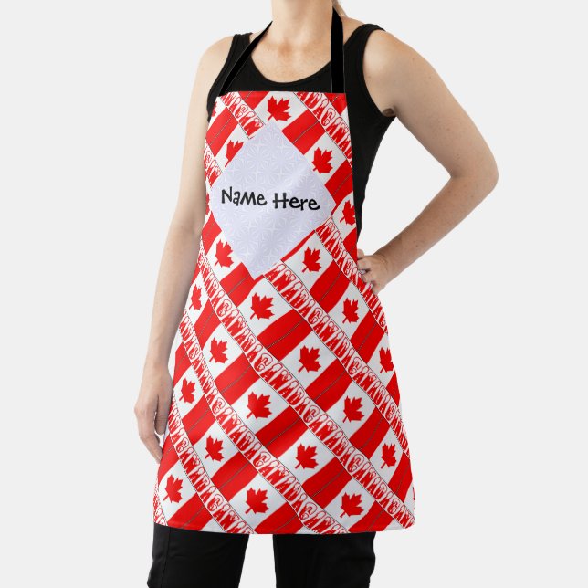 Canada and Canadian Flag Tiled with Your Name Apron (Insitu)