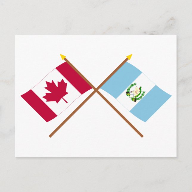 Canada and Guatemala Crossed Flags Postcard (Front)