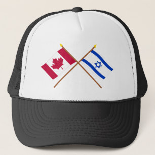 Canada and Israel Crossed Flags Trucker Hat