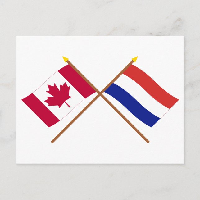 Canada and Netherlands Crossed Flags Postcard (Front)