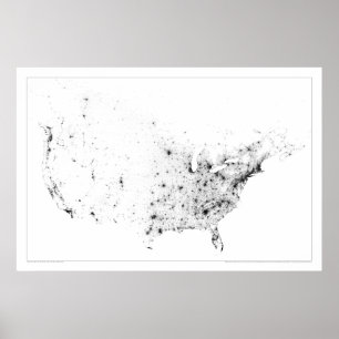 Canada and United States Census Dotmap Poster