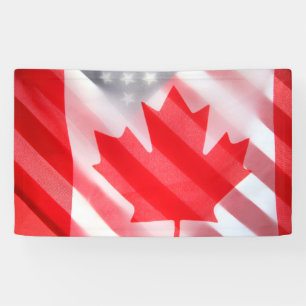 Canada and USA flags Banner