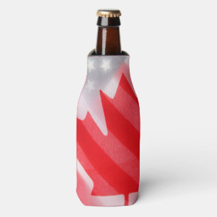 Canada and USA flags Bottle Cooler