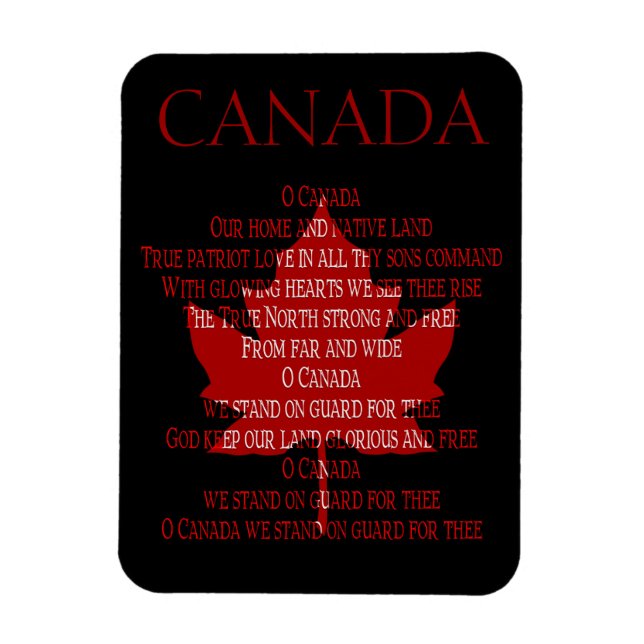 Canada Anthem Fridge Magnet Custom Canada Magnets (Vertical)