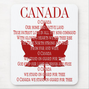 Canada Anthem Mousepad Canada Maple Leaf Mousepad