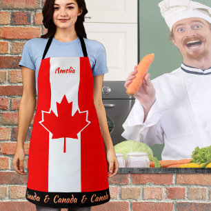 Canada apron, Canada, Canadian Flag Chefs kitchen Apron