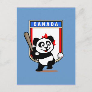 Canada Baseball Panda Postcard