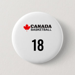 Canada Basketball Number 18 Design Gift Idea  6 Cm Round Badge
