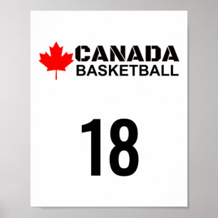 Canada Basketball Number 18 Design Gift Idea Poster