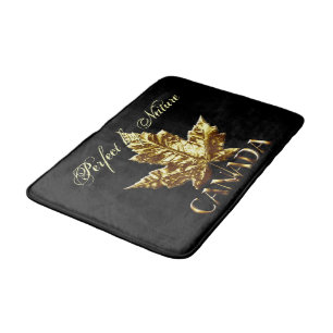 Canada Bath Mat Gold Custom Canada Souvenir Decor