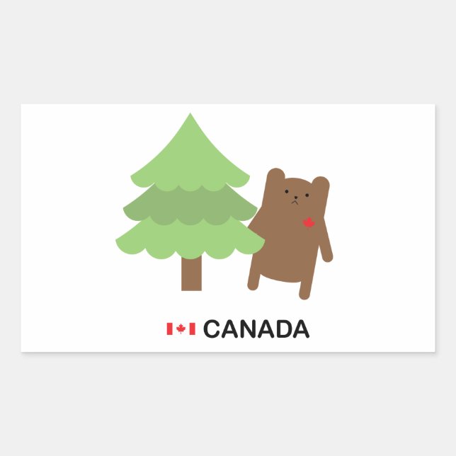 Canada Bear Rectangular Sticker (Front)