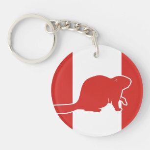 Canada Beaver Canadian National Animal Flag Key Ring
