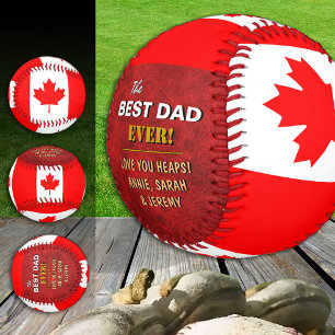 Canada Best Dad, patriotic, Canadian Flag Baseball