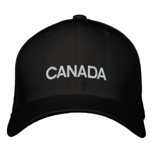 Canada Black/White Basic Wool Embroidered Cap