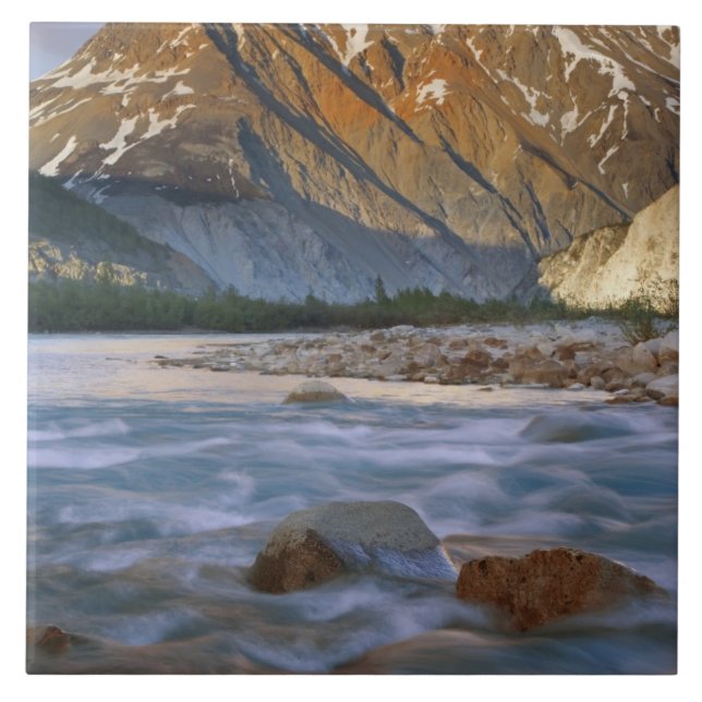 Canada, British Columbia, Alsek River Valley. Ceramic Tile (Front)