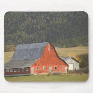 CANADA, British Columbia, Enderby. Red Barn / Mouse Pad