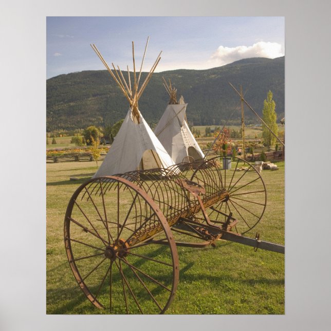 CANADA, British Columbia, Enderby. Tepees & Poster (Front)