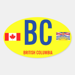 Canada, British Columbia* Euro-style Oval stcker Sticker
