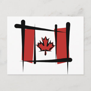 Canada Brush Flag Postcard