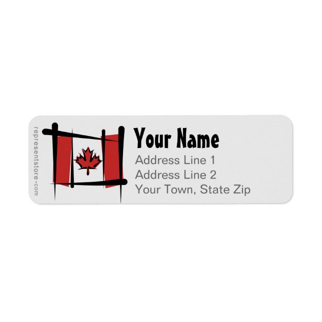 Canada Brush Flag Return Address Label (Front)