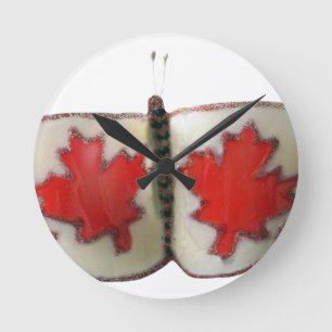 Canada Butterfly Round Clock