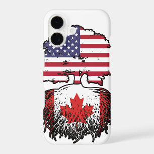 Canada Canadian American USA Tree Roots Flag