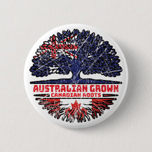 Canada Canadian Australia Australian Tree Roots 6 Cm Round Badge